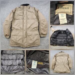 LL Bean SAMPLE Jacket Mens Large Tan Gore Tex Parka Insulated Goose Down Coat‎